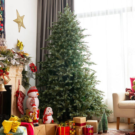 Dreamade 7ft Artificial Christmas Tree Feel Real Unlit Hinged Xmas Spruce Tree