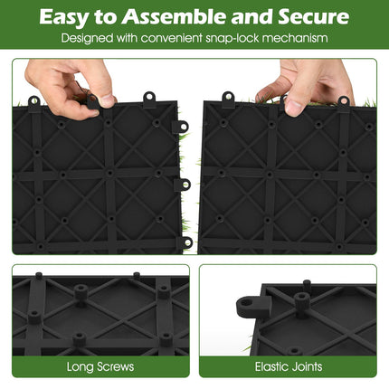 Dreamade 12” x 12” Pack of 30 Fake Grass Turf Tiles Set