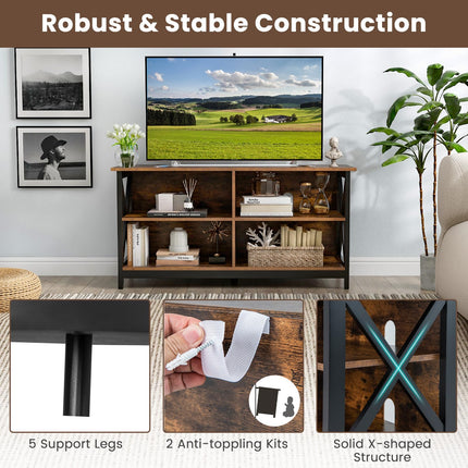 Dreamade TV Stands for Living Room - 3-Tier Media Console Table with Storage Shelves