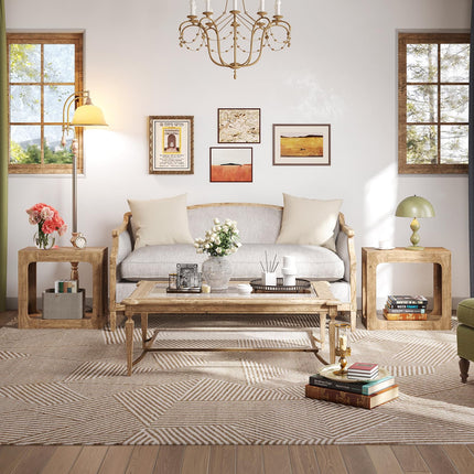 Dreamade Narrow End Table 2-Tier Farmhouse Side Table with Open Storage Shelf
