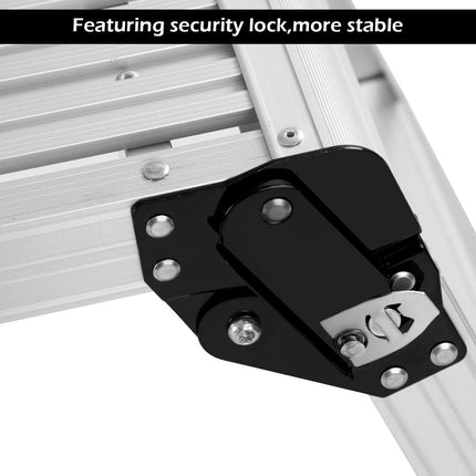 DreamadeCapacity 330 LBS Heavy Duty Portable Bench Folding Ladders Stool w/Non-Slip Mat (Silver)