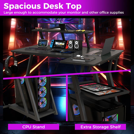 Dreamade 39” L-Shaped Computer Desk with Power Outlets