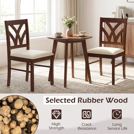 Dreamade Wooden Dining Chairs Set of 2/4 Farmhouse Upholstered Kitchen Chairs
