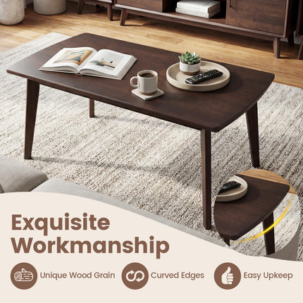 Dreamade 34.5" Solid Wood Coffee Table with Tapered Legs
