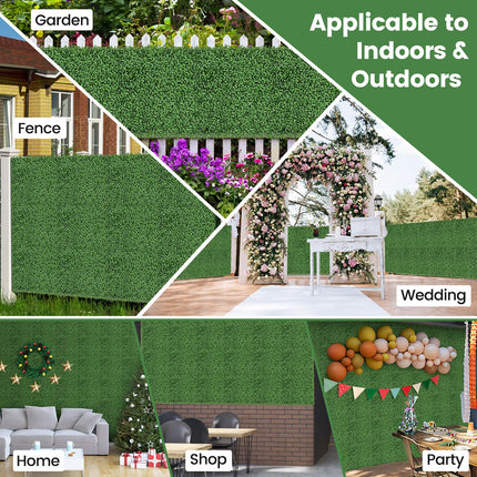 Dreamade 12PCS 20" x 20" Artificial Boxwood Panels Garden Privacy Fence Screen