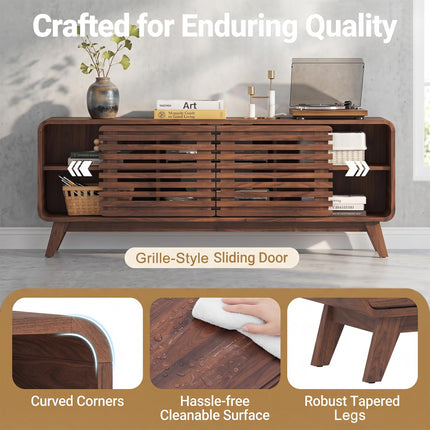 Dreamade 58" Mid Century Modern TV Stand for 65 inch TV with Grille Doors