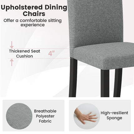 iantex Upholstered Dining Chairs Set of 2/4 Mid-Century Modern Fabric Parson Chair w/Rubber Wood Legs