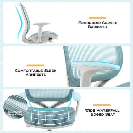 Dreamade Kids Desk Chair, Children Armrest Computer Chair with Sit-Lock Wheels