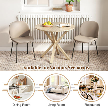 Dreamade Farmhouse Kitchen Table with Rubber Wood Legs