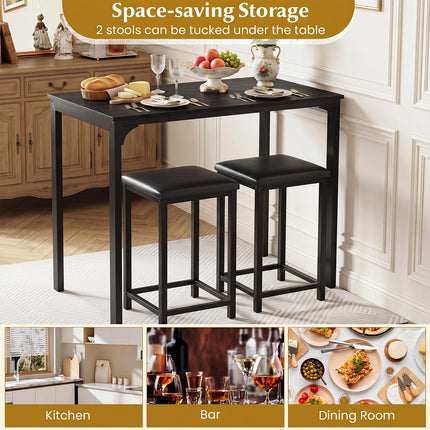 Dreamade 3 Piece Dining Table Set with 32.5" Counter-Height table