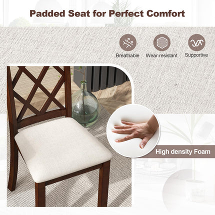 Dreamade Wood Dining Chairs Set of 2, Farmhouse Kitchen Chair with Rubber Wood Legs, Max Load 400 Lbs