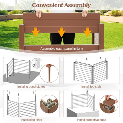 Dreamade Air Conditioner Fence 2/4 Panels - 48''W x 36''H Outdoor Privacy Screen Trash Can Enclosure with 3 Stakes