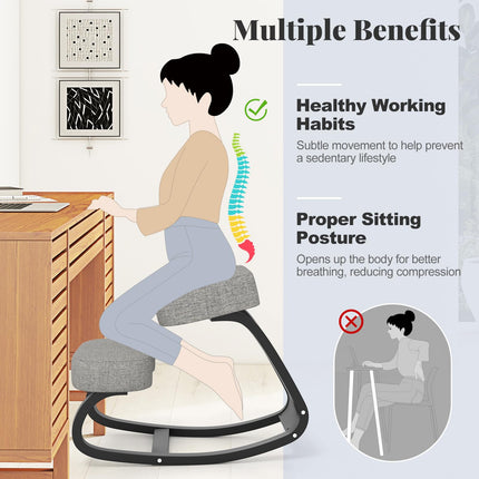 Dreamade Ergonomic Kneeling Chair, Rocking Posture Chair with Padded Cushion