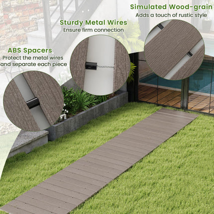 Dreamade 8 FT Garden Pathway, Waterproof HDPE Outdoor Walkway with Non-Slip Surface (1/2)