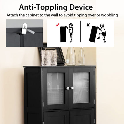Dreamade Storage Cabinet with Doors - Bathroom Floor Cabinet, Freestanding Tall Cabinet