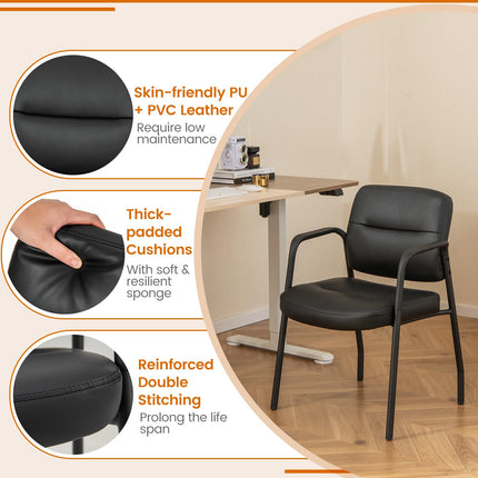 Dreamade Waiting Room Chair Set - Upholstered Reception Chairs with Mixed PU Leather