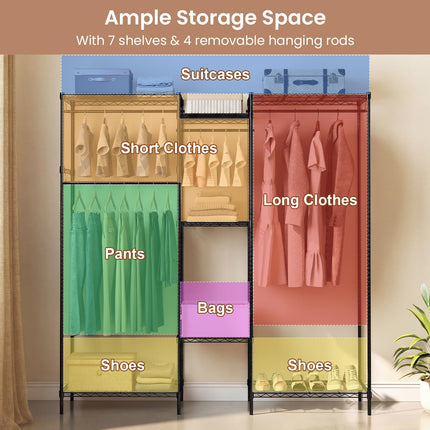Dreamade Convertible Clothes Organizer with L-shape & Horizontal Installation