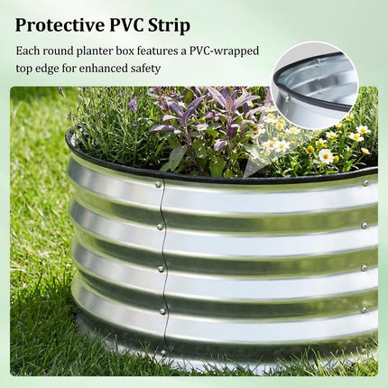 Dreamade 2 Pack Round Galvanized Raised Garden Bed Kit (2x2x1 FT)
