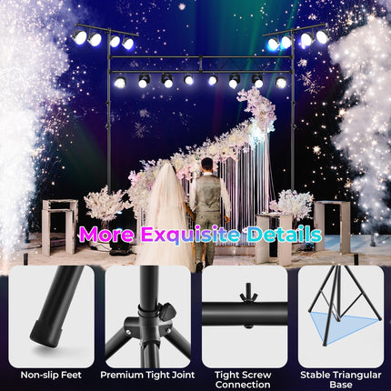 Dreamade DJ Light Stand, 14FT Lighting Truss System with 32 Lights Hold 220LBS Capacity
