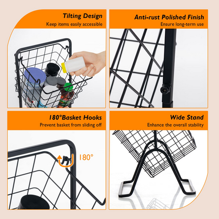 Dreamade 3-Tier Wire Basket Stand