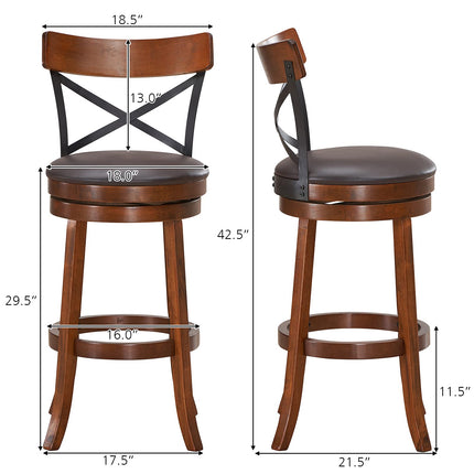 Dreamade 25”Height Kitchen Counter Bar Stools for Kitchen Island, Pub, and Restaurant
