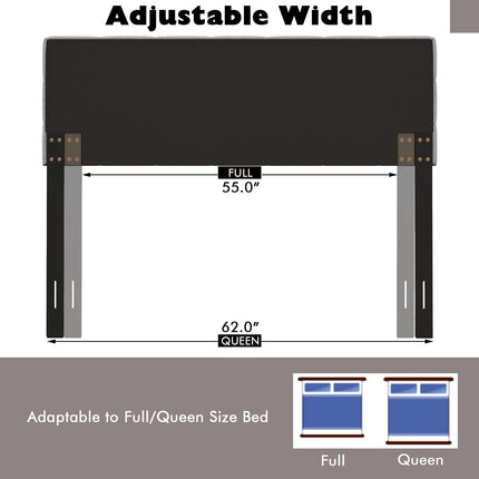Dreamade Linen Upholstered Headboard, Adjustable Width Button Tufted Headboard