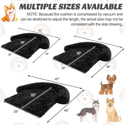 Dreamade Calming Dog Bed - Fluffy Plush Pet Bed for Couch, Removable Washable Cover