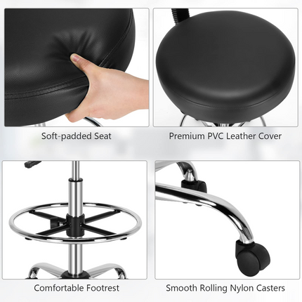Dreamade PU Leather Drafting Chair, Tall Office Chair