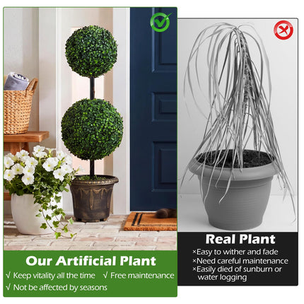 Dreamade 3 FT Artificial Boxwood Topiary Tree(1/2)