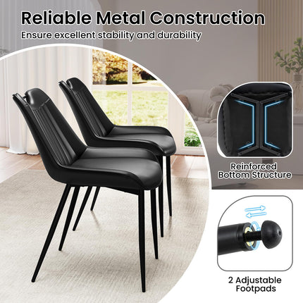 Dreamade Dining Chairs Set of 4 PU Leather Upholstered Kitchen Dining Room Chairs