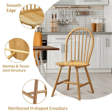 Dreamade Wood Dining Chairs, French Country Armless Spindle Back Dining Chairs