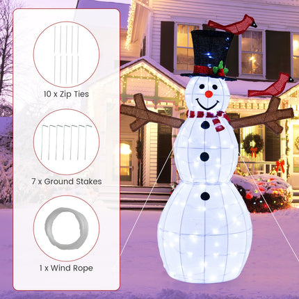 Dreamade 4.8 FT Light Up Christmas Snowman with 120 LED Lights