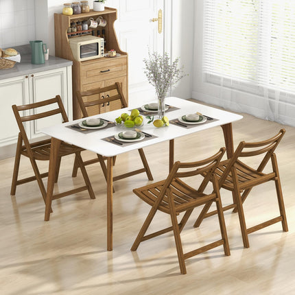 Dreamade Wooden Folding Chairs Set, Dining Chairs with Wide Curved Seat