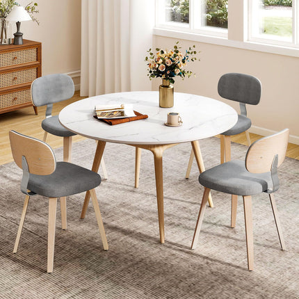 Dreamade Wooden Dining Chairs Set of 2/4 Fabric Upholstered Kitchen Chairs