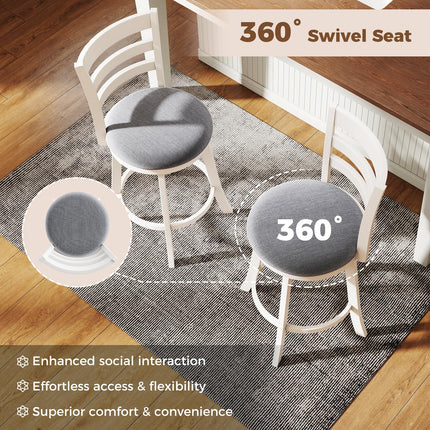Dreamade 25" Counter Height Stools Set of 2/4 with Fabric Upholstered Seat