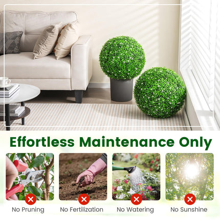 Dreamade 2 PCS 19.5 Inch Artificial Plant Topiary Ball, Round Holly Faux Boxwood Balls