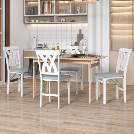 Dreamade Folding Dining Chairs with Rubber Wood Frame