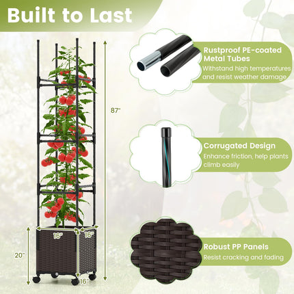 Dreamade Raised Garden Bed Planter Box with Trellis