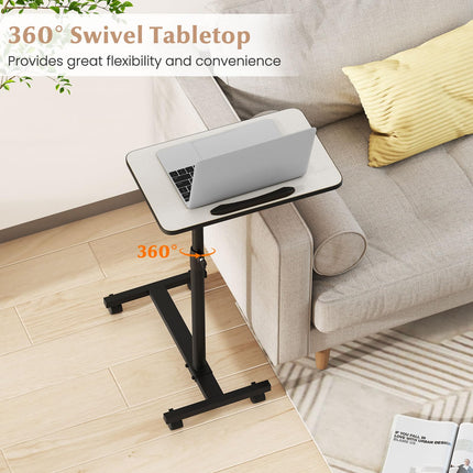 Dreamade Overbed Table with Wheels Medical Adjustable Bedside Table