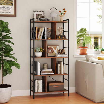 Dreamade 5-Tier Tall Bookshelf 61" Industrial Bookcase w/Metal Frame
