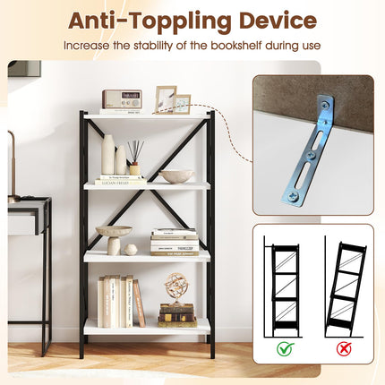 Dreamade Modern Bookcase with Heavy-Duty Metal Frame (1/2)