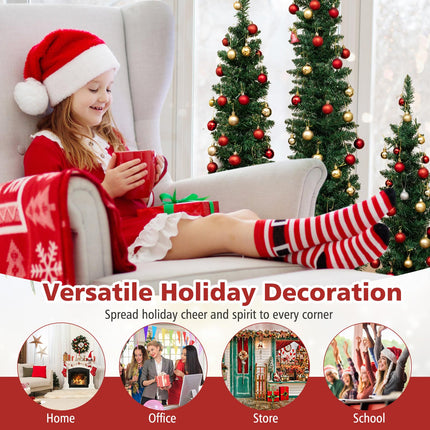 Dreamade 3' 4' 5' Pre-Lit Artificial Christmas Tree Set of 3