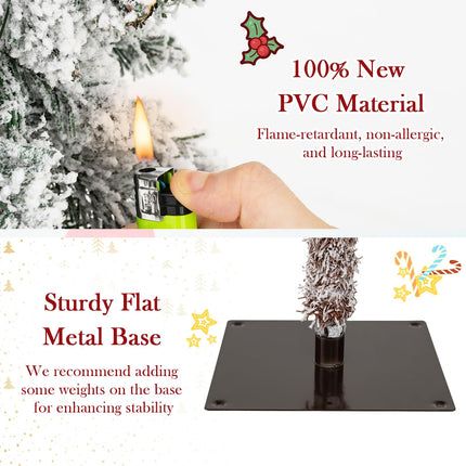Dreamade 3' 4' 5' Pre-Lit Snow Flocked Christmas Tree Set of 3 with 300 Multicolored LED Lights