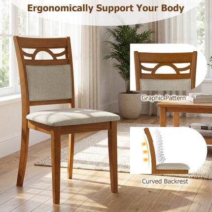 Dreamade Wooden Dining Chairs Set of 2/4 for Dining Room