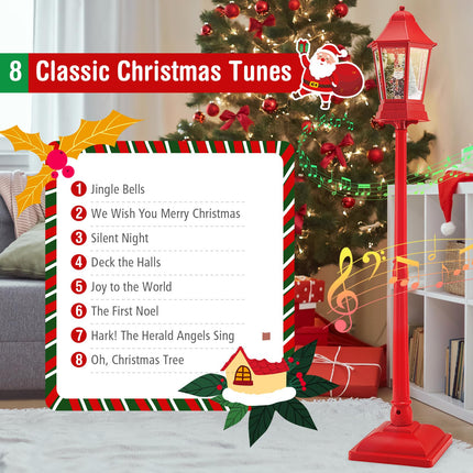 Dreamade 2-in-1 Musical Lamp Post & Snow Globe Lantern (Snowing Santa)