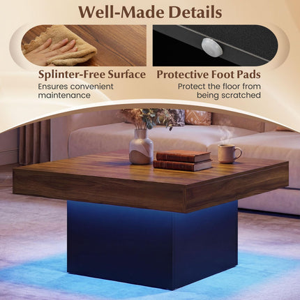 Dreamade LED Coffee Table with Remote for Living Room