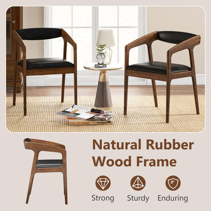 Dreamade Modern Accent Chair - PU Leather Upholstered Armchairs w/Cozy Backrest & Padded Seat Cushion
