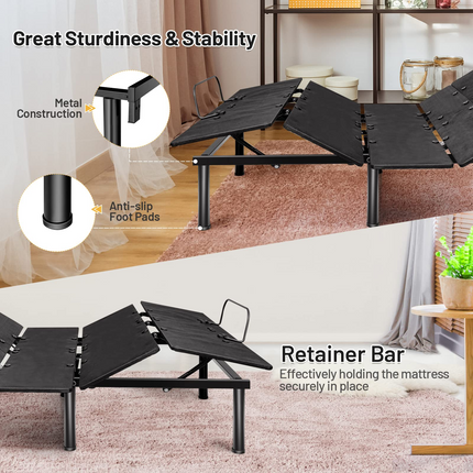 Dreamade Adjustable Bed Base w/ Wireless Remote Control, Electric Bed Frame