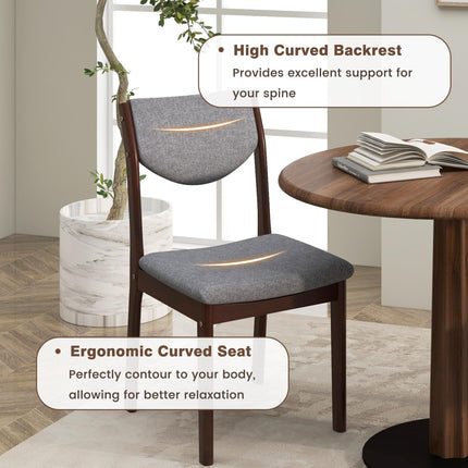Dreamade Wood Dining Chair, Wooden Kitchen Chairs with Rubber Wood Frame