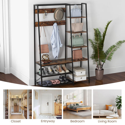 Dreamade Coat Rack with Shoe Bench